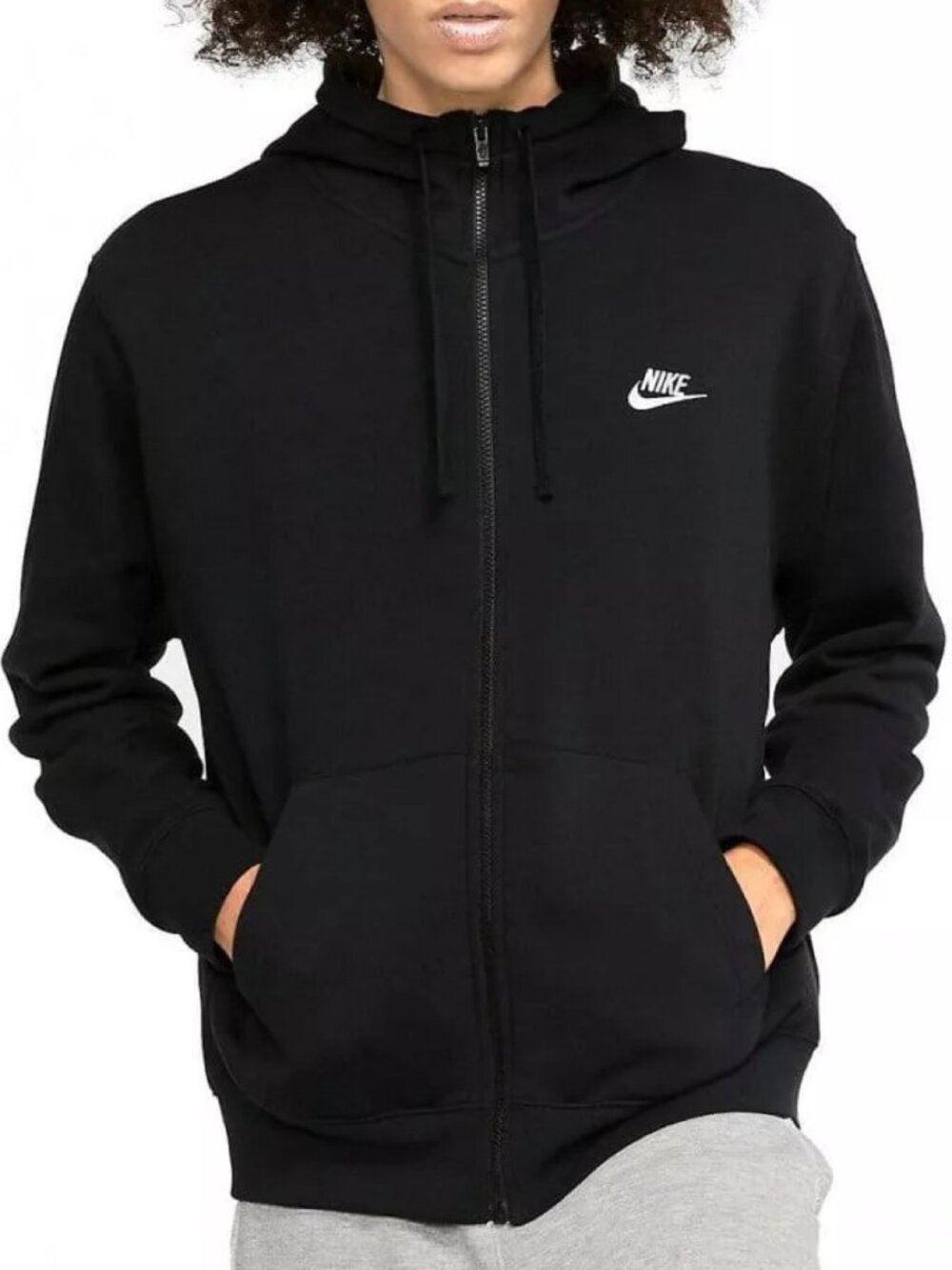 Nike Club Fleece Full-Zip Hoodie Black, Men's S